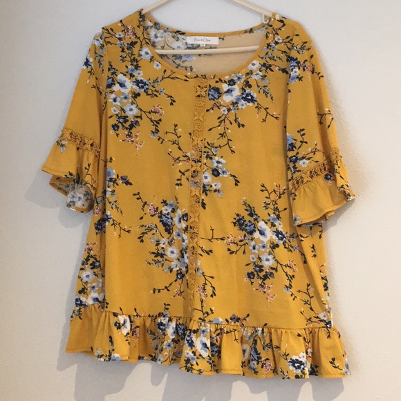 Yellow Floral Top - Picture 2 of 5